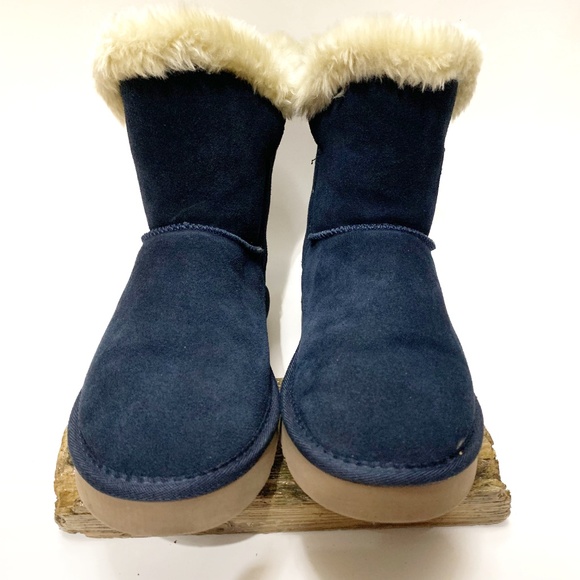 Style & Co sz. 8 Tiny2 blue suede faux fur boots - Picture 2 of 8